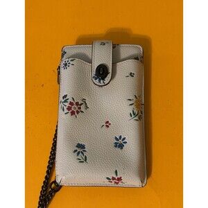 Coach 809 Turnlock Chain Phone Crossbody With Wildflower Print
